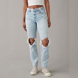 American Eagle Outfitters Super High Rise Ankle Straight Jean, Size 00 Regular